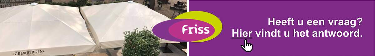 Reiniging horecaparasol Friss voor Horeca