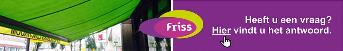 Uitvalzonnescherm reinigen - Friss voor Horeca schone zonwering
